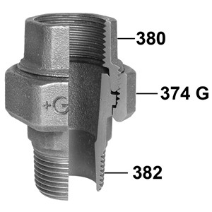 1" Union M/F Black 341-B